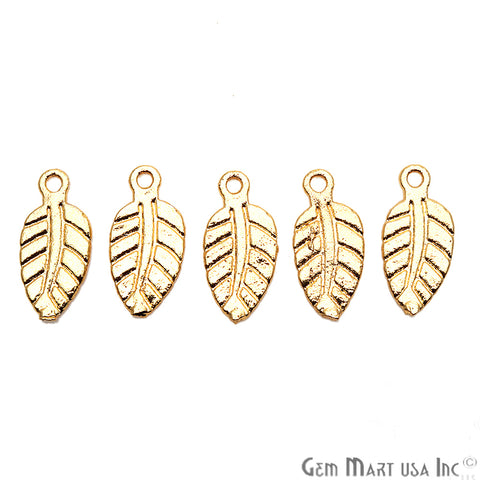 5 Pc Lot Leaf Finding, Gold Finding, Filigree Findings, Jewelry Findings, 18x8mm (GP-50064) - GemMartUSA