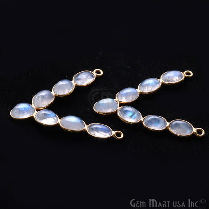 DIY Rainbow Moonstone 31x29mm Gold Plated Chandelier Finding Component - GemMartUSA