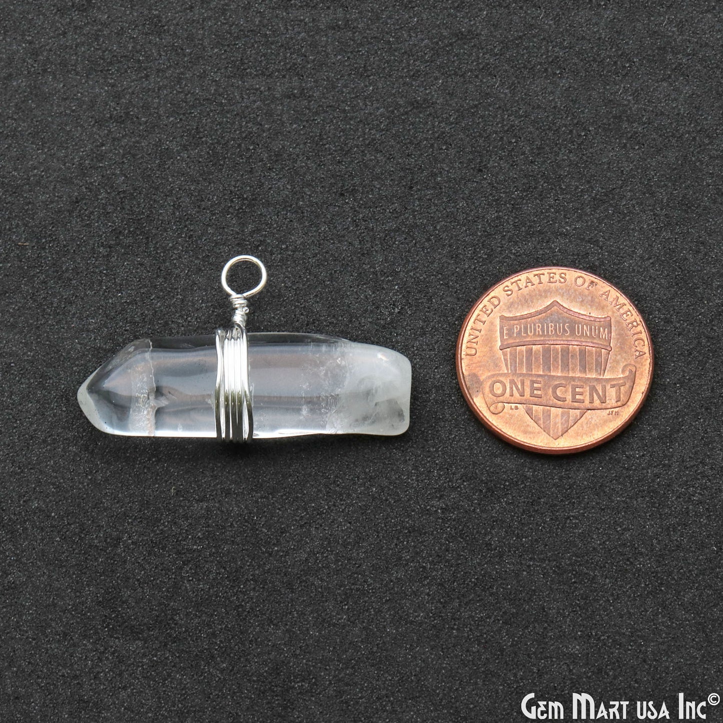 Free Form 30x18mm Silver Wire Wrapped Gemstone Connector