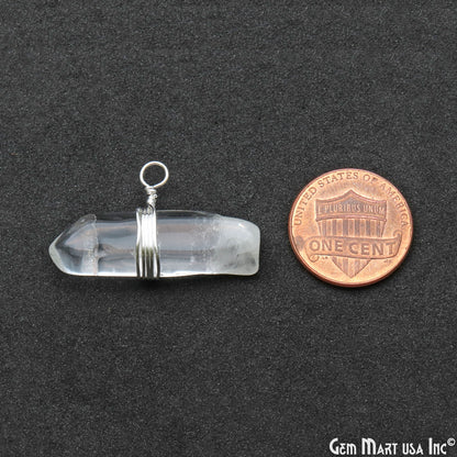 Free Form 30x18mm Silver Wire Wrapped Gemstone Connector