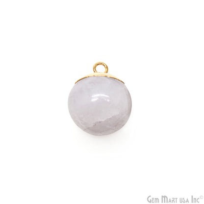 Gemstone Ball 25x28mm Gold Edged Single Bail Charm Ball Connector