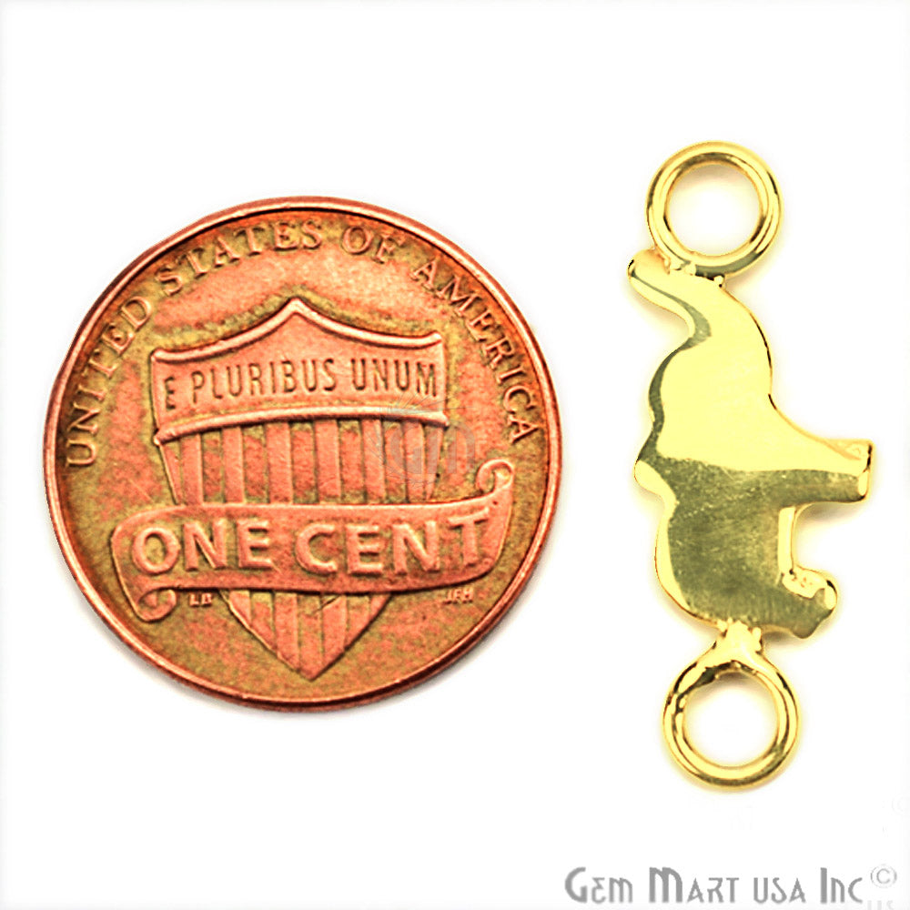 Elephant' Shape Gold Vermeil Charm for Bracelet Pendants & Necklace - GemMartUSA