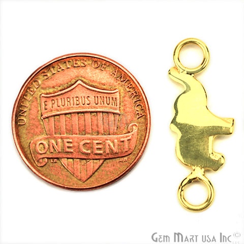 Elephant' Shape Gold Vermeil Charm for Bracelet Pendants & Necklace - GemMartUSA
