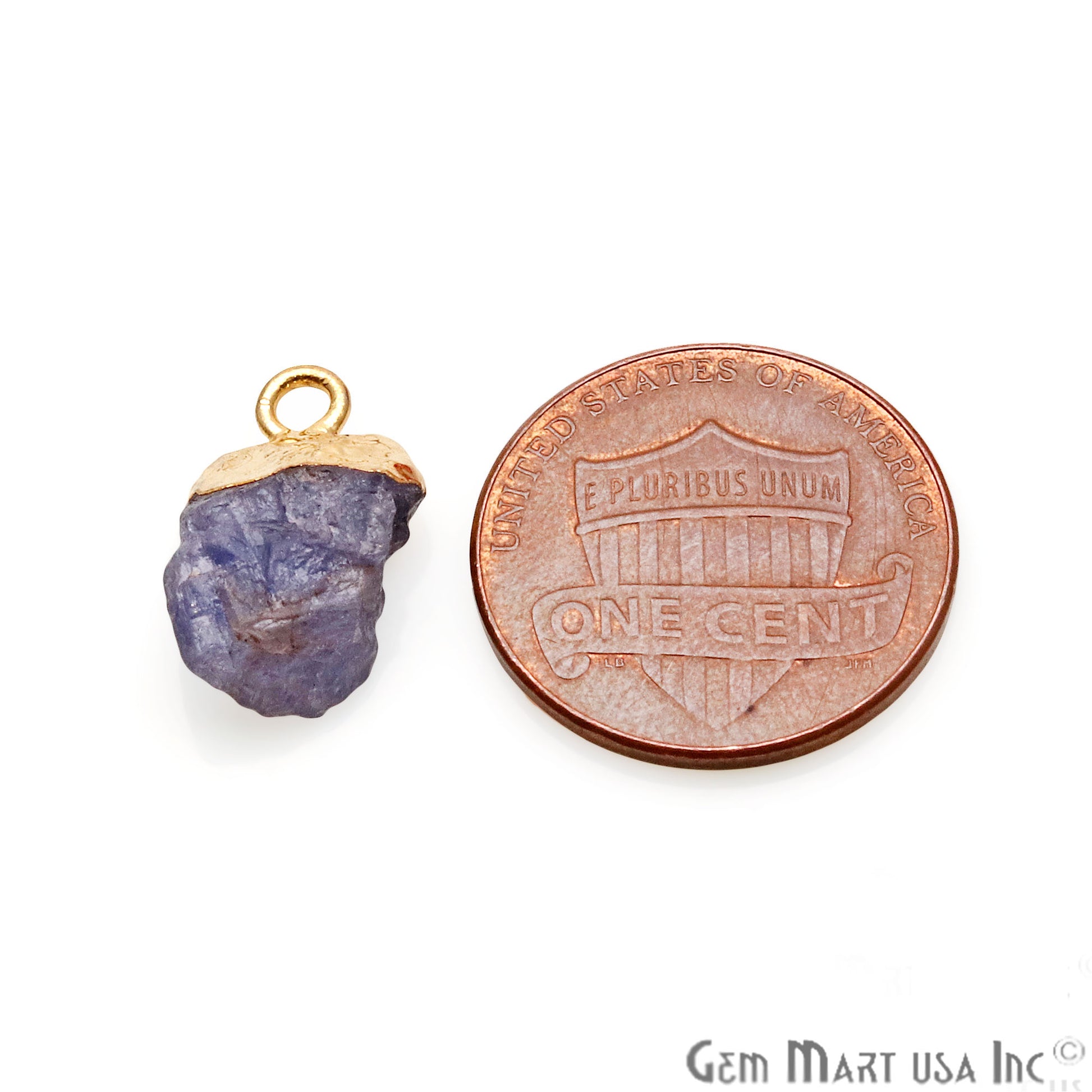 Tanzanite Organic 14x6mm Gold Electroplated Pendant Connector - GemMartUSA