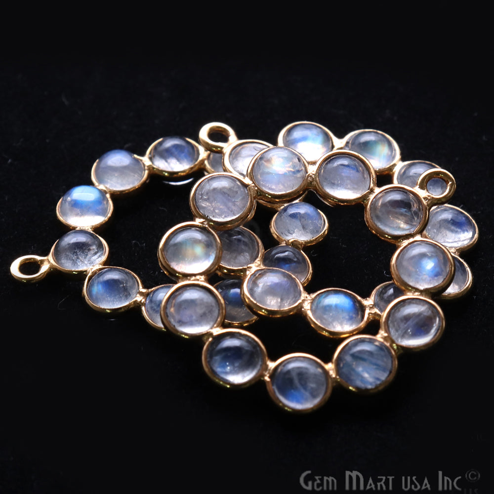 DIY Rainbow Moonstone 26x23mm Chandelier Finding Component (Pick Your Plating) - GemMartUSA