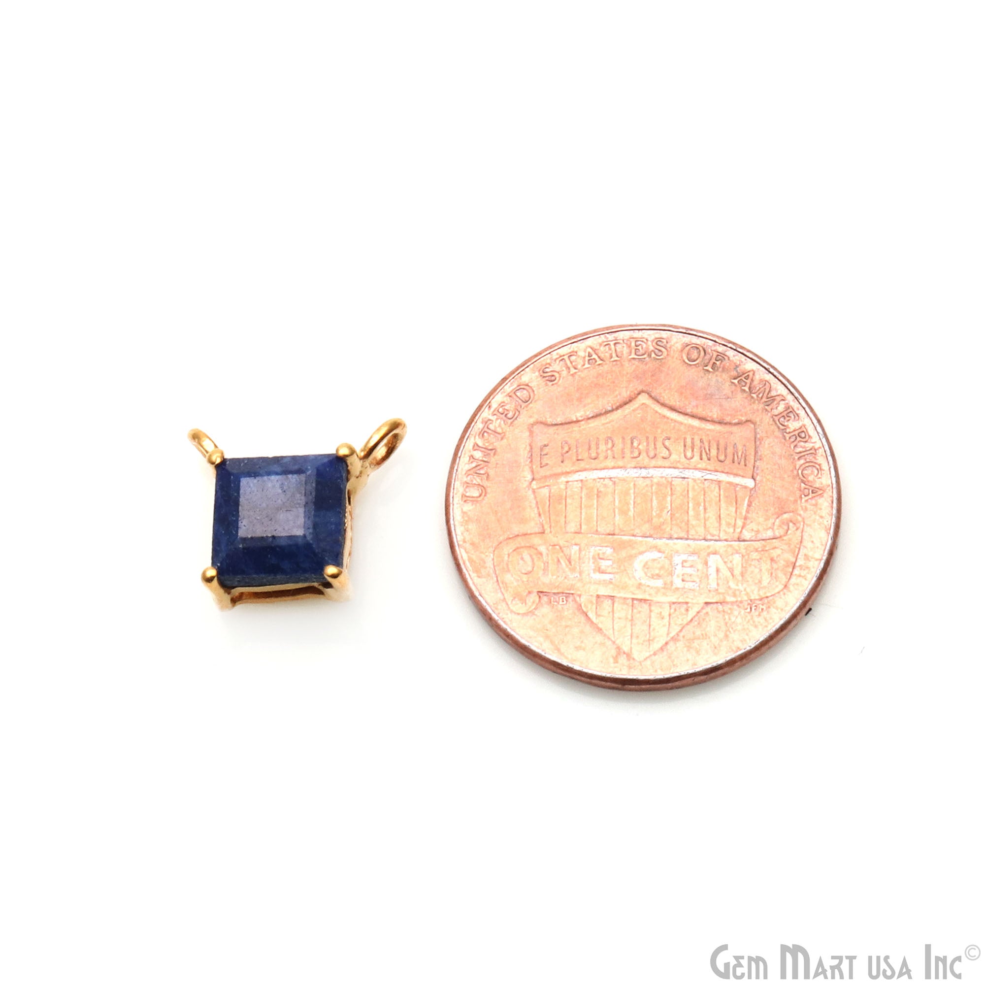 Square 6mm Gold Plated Prong Setting Cat Bail Gemstone Connector