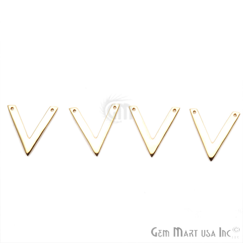 V-Shape Finding, 14mm Gold Finding, Filigree Findings, Bracelets Charm - GemMartUSA