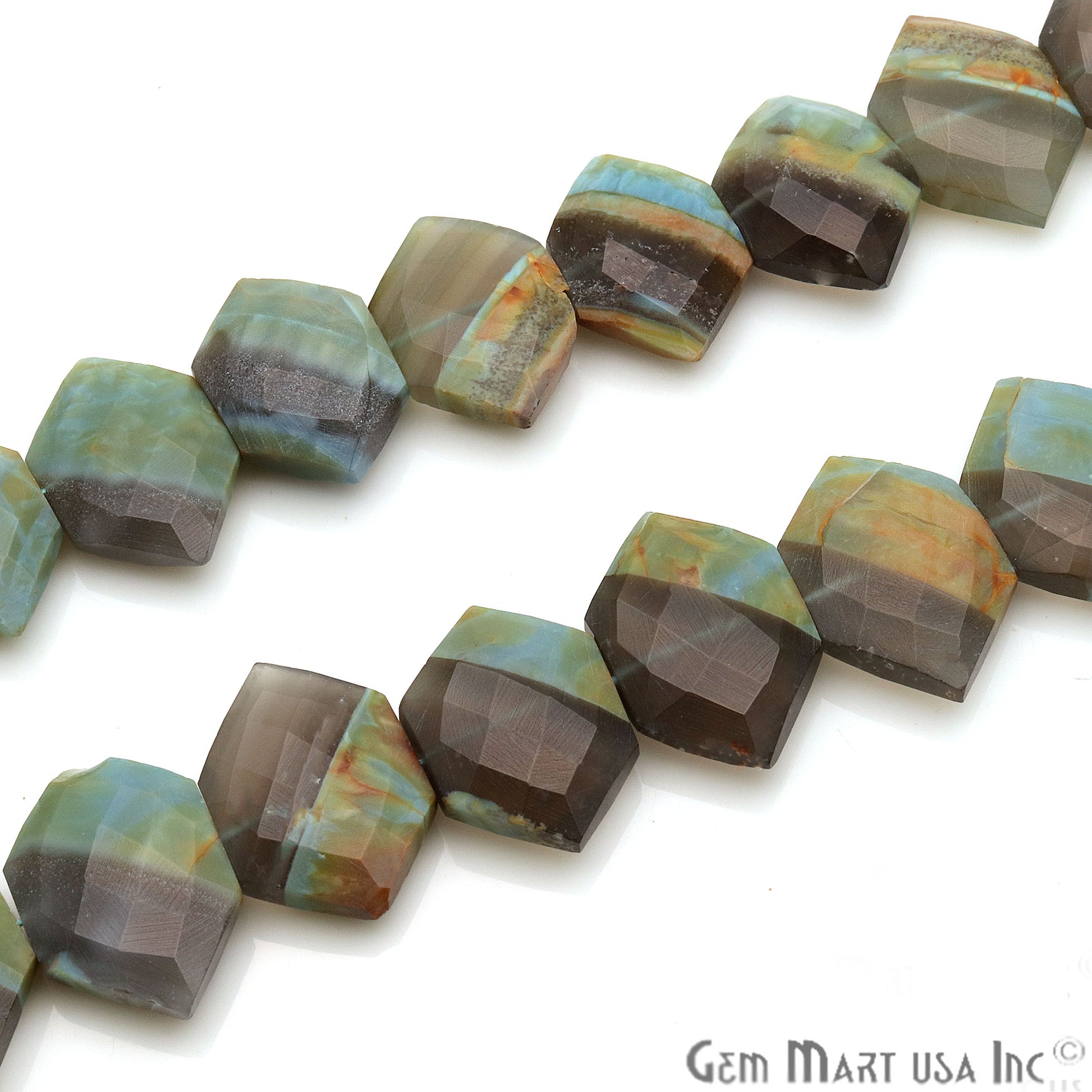 Boulder Opal Hexagon 21x14mm Crafting Beads Gemstone Strands 8INCH - GemMartUSA