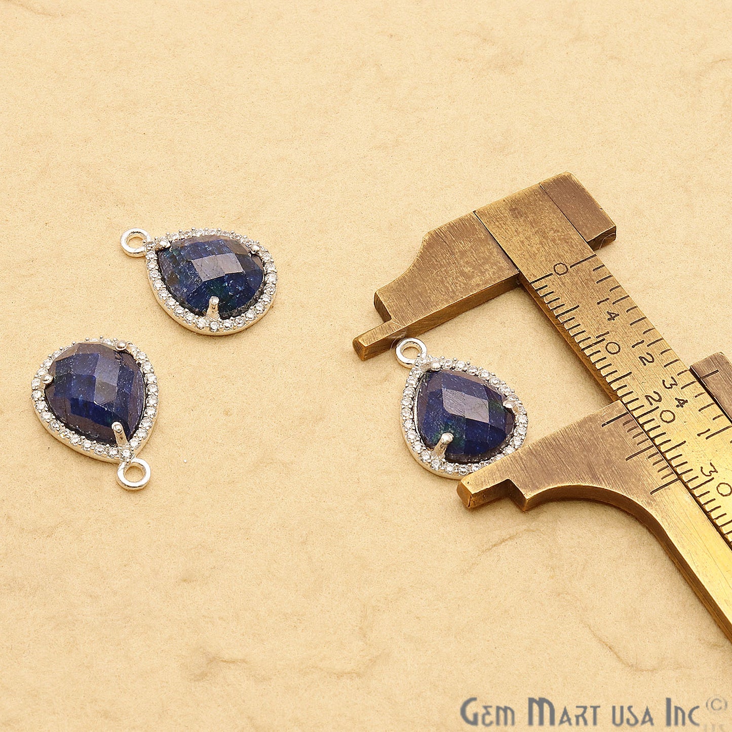 Gemstone Pears Shape 10x12mm CZ Pave Connector (Pick Stone) - GemMartUSA