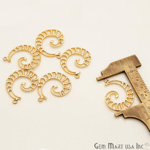 Swirl Shape Finding 26x20mm Chandelier Jewelry Charm (Pick Plating) - GemMartUSA