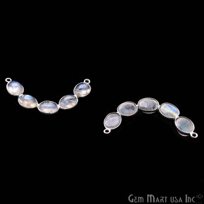 DIY Rainbow Moonstone 39x8mm Double Bail Chandelier Finding Component (Pick Your Metal) - GemMartUSA