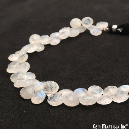 Rainbow Moonstone Onion Beads, 8 Inch Gemstone Strands, Drilled Strung Briolette Beads, Onion Shape, 8-9mm