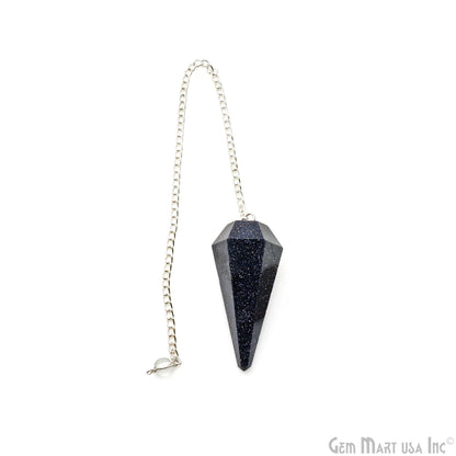 Healing Dowsing Pendulum Pendant & Silver Plated Chain (Pick  Your Gemstone)