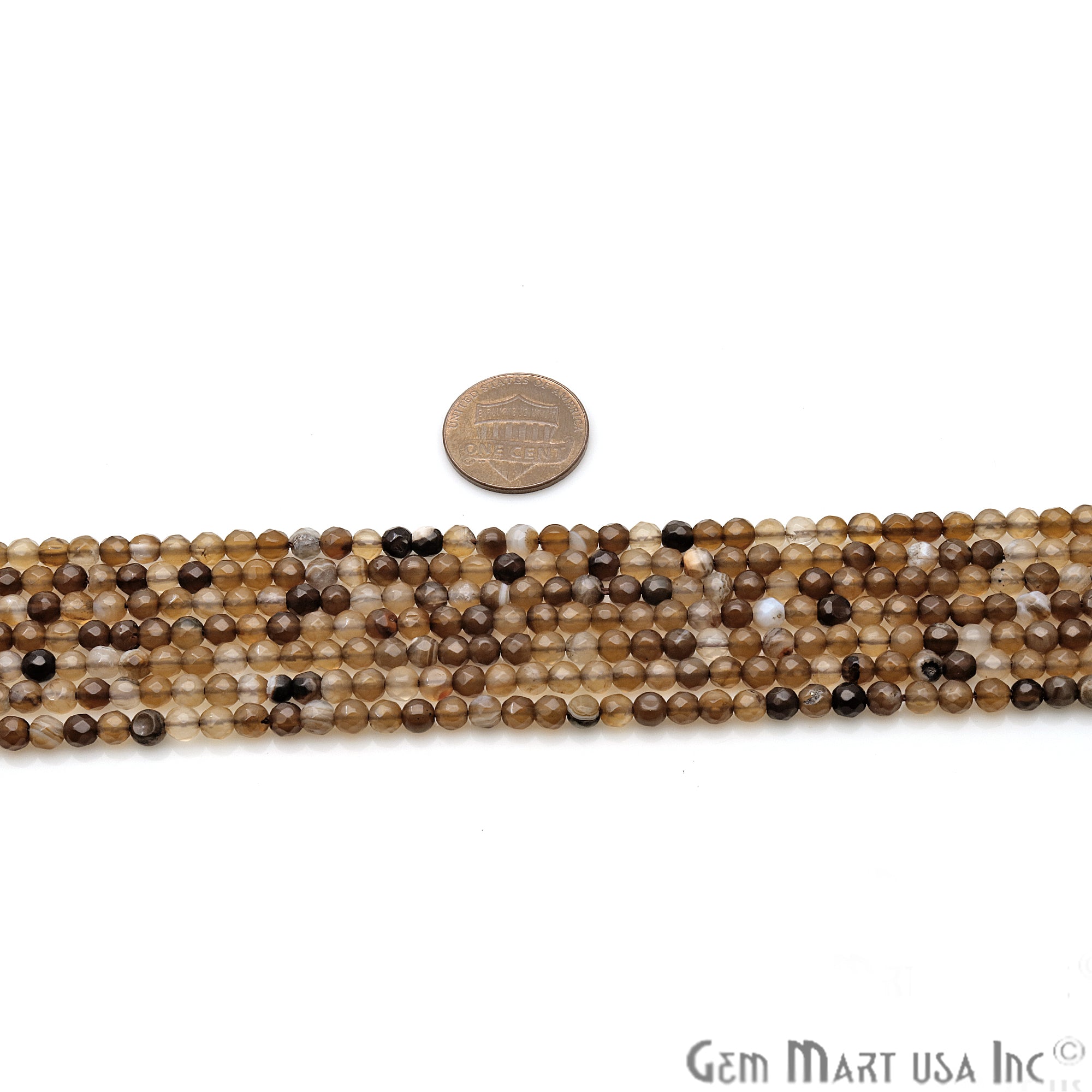 Brown Rutile Jade 4mm Faceted Rondelle Beads Strands 14Inch - GemMartUSA