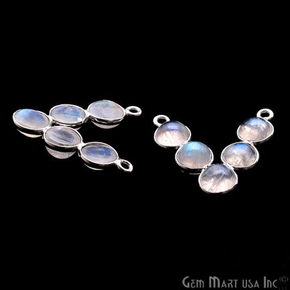 DIY Rainbow Moonstone 22x19mm Double Bail Chandelier Finding Component (Pick Your Metal) - GemMartUSA