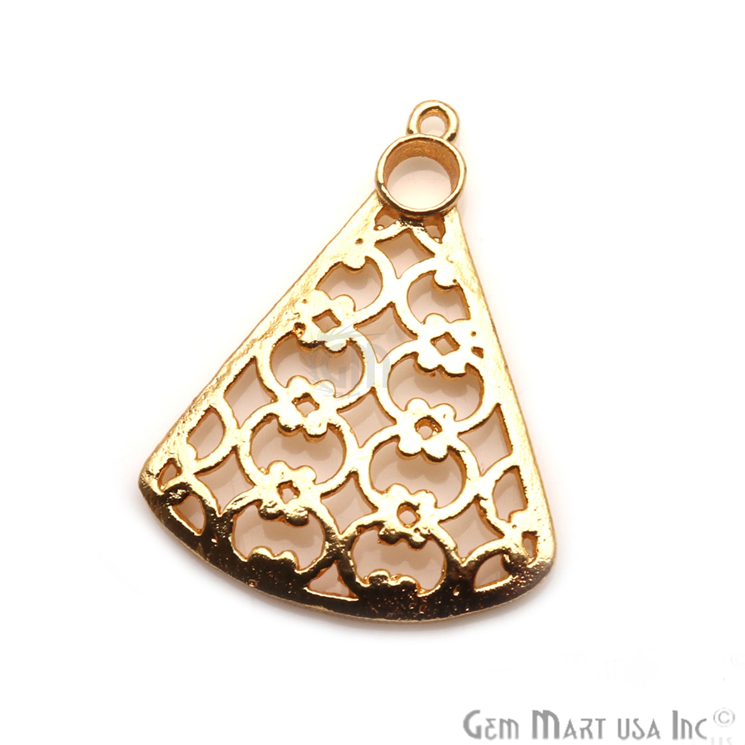 Triangular Gold Charm 36x28mm Finding Connector (Pick Your Metal) - GemMartUSA