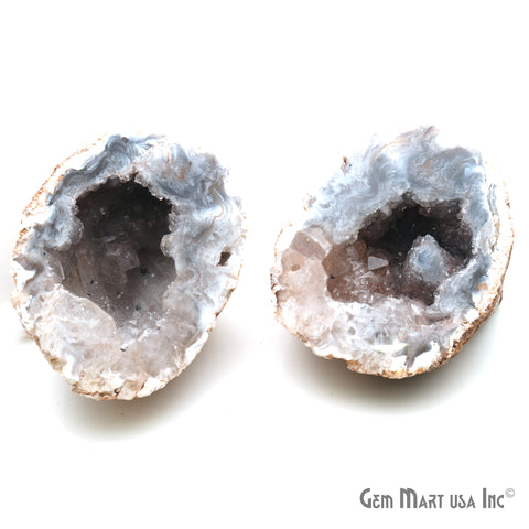 Oco Geode Druzy, Ocho Geode Halves, 57x47mm Organic Shape Crystal Specimen
