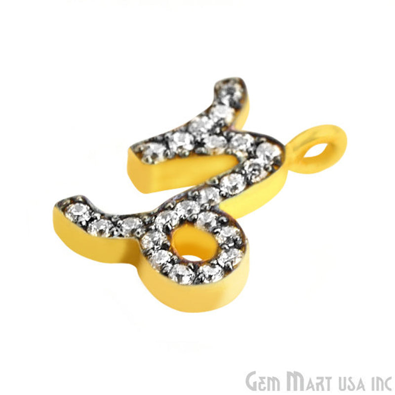 Capsicon' CZ Pave Gold Vermeil Charm for Bracelet & Pendants - GemMartUSA