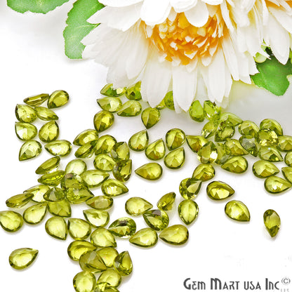 Peridot Pears Shape 6x8mm Faceted Loose Gemstone - GemMartUSA