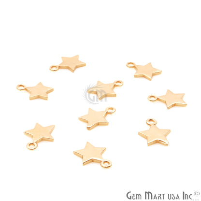 Star Shape 10x8mm Gold Plated Finding Charm, DIY Jewelry - GemMartUSA