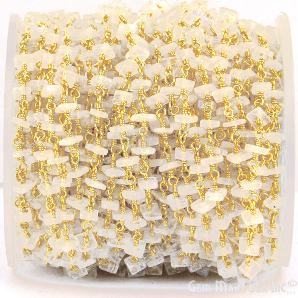Rainbow Moonstone Square Shape...