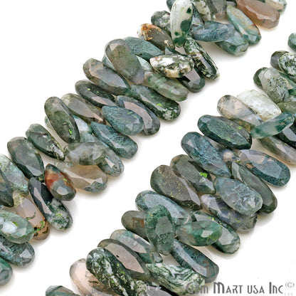 Tree Agate Pears 24x9mm Crafting Beads Gemstone Briolette Strands 8 Inch - GemMartUSA