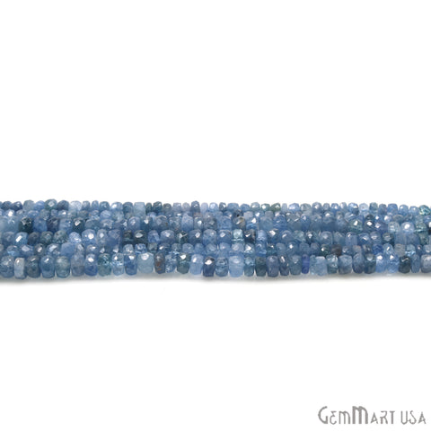 Tanzanite Rondelle Beads, 13 Inch Gemstone Strands, Drilled Strung Nugget Beads, Faceted Round, 3-4mm