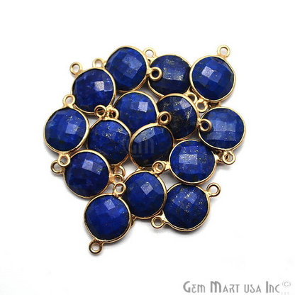 Round 8mm Gold Plated Double Bail Gemstone Connectors