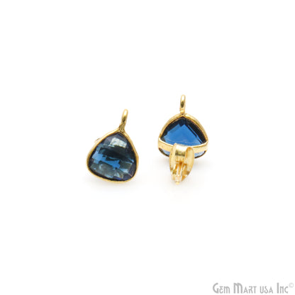 DIY Trillion 8mm Gold Bail Gemstone stud Earring