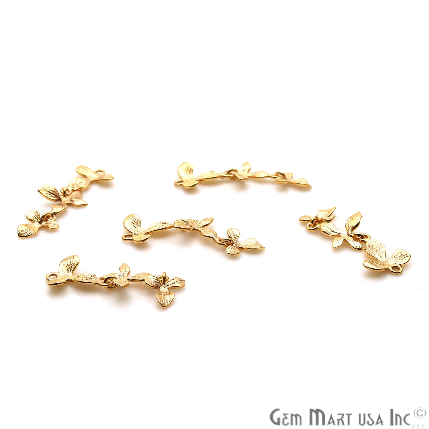 Flower Shape Finding 32x11mm Gold Plated Finding Connector - GemMartUSA