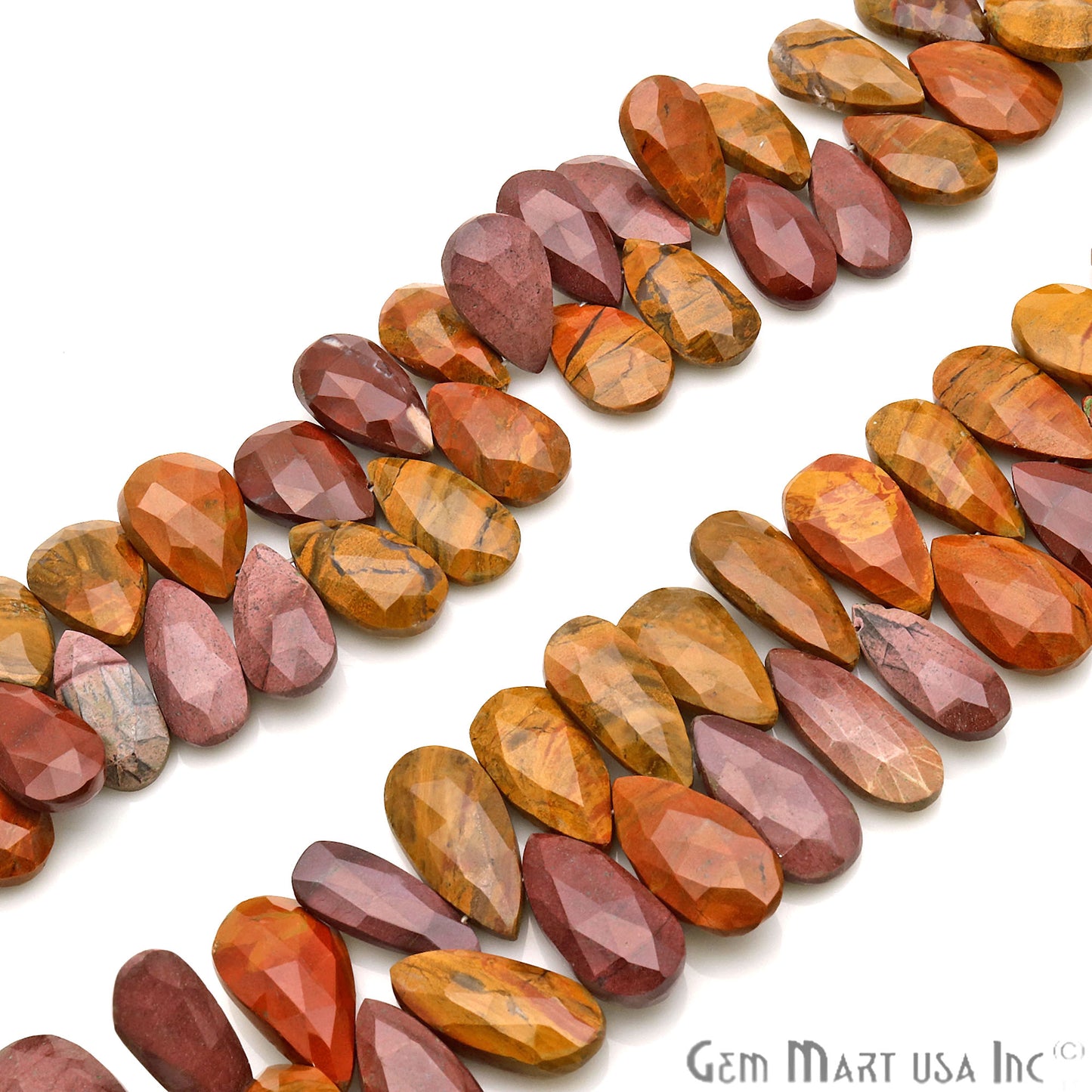 Mookaite Pears 18x10mm Crafting Beads Gemstone Briolette Strands 8 Inch - GemMartUSA