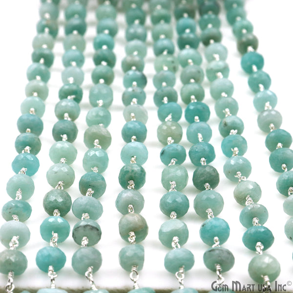 Amazonite 8-9mm Silver Plated...