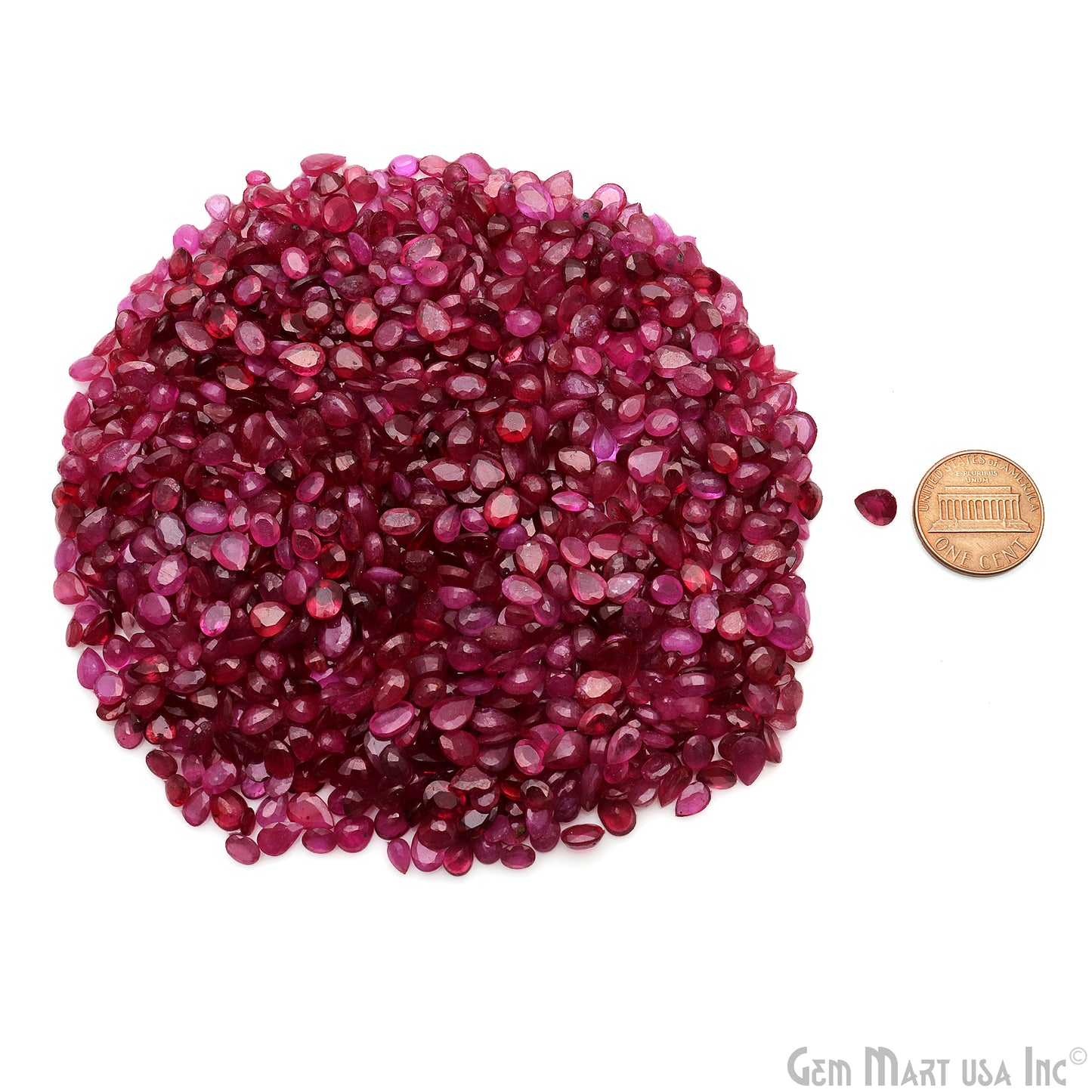 Ruby Oval & Pear Gemstone, 4-7mm, 50 Carats, 100% Natural Faceted Loose Gems, July Birthstone