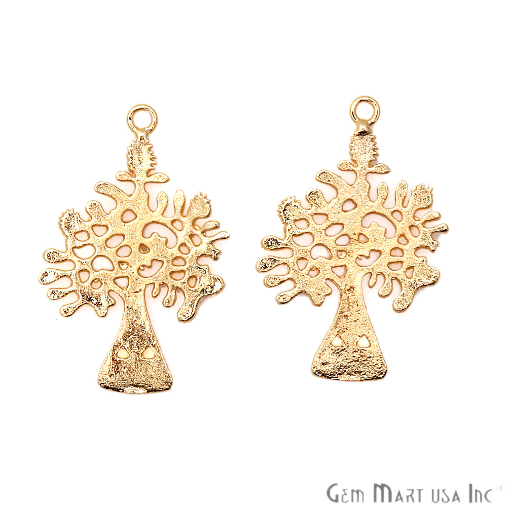 Tree Shape Gold Plated Finding Jewelry Charm - GemMartUSA