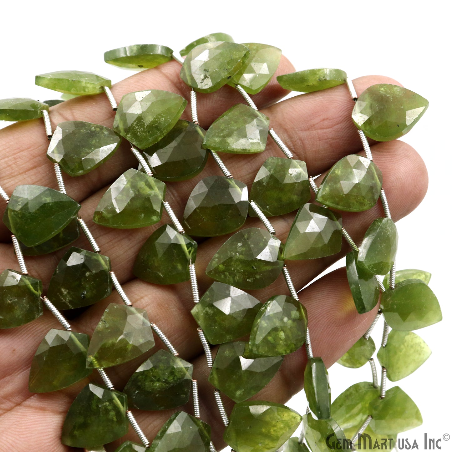 Peridot Kite Beads, 6 Inch Gemstone Strands, Drilled Strung Briolette Beads, Kite Shape, 16x12mm