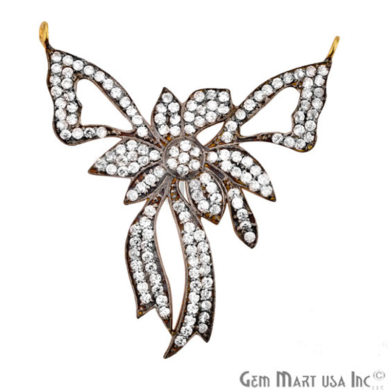 Cubic Zircon Pave 'Mosquito' Gold Vermeil Charm For Bracelet & Pendants - GemMartUSA