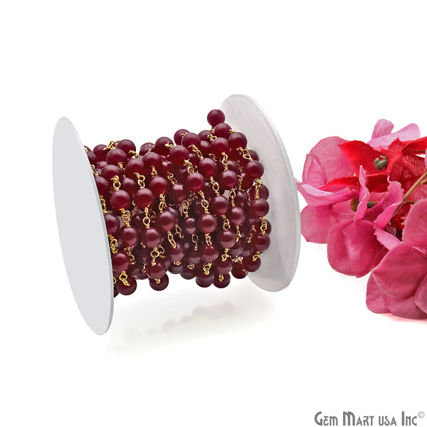 Ruby Jade Cabochon Beads...