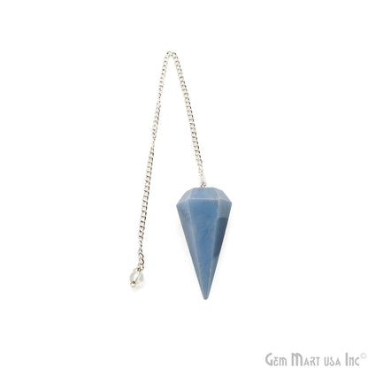 Healing Dowsing Pendulum Pendant & Silver Plated Chain (Pick  Your Gemstone)