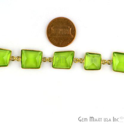 Peridot 10-15mm Faceted Gold Bezel Continuous Connector Chain - GemMartUSA (764291579951)
