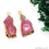 Agate Slice 37x17mm Organic Gold Electroplated Gemstone Earring Connector 1 Pair