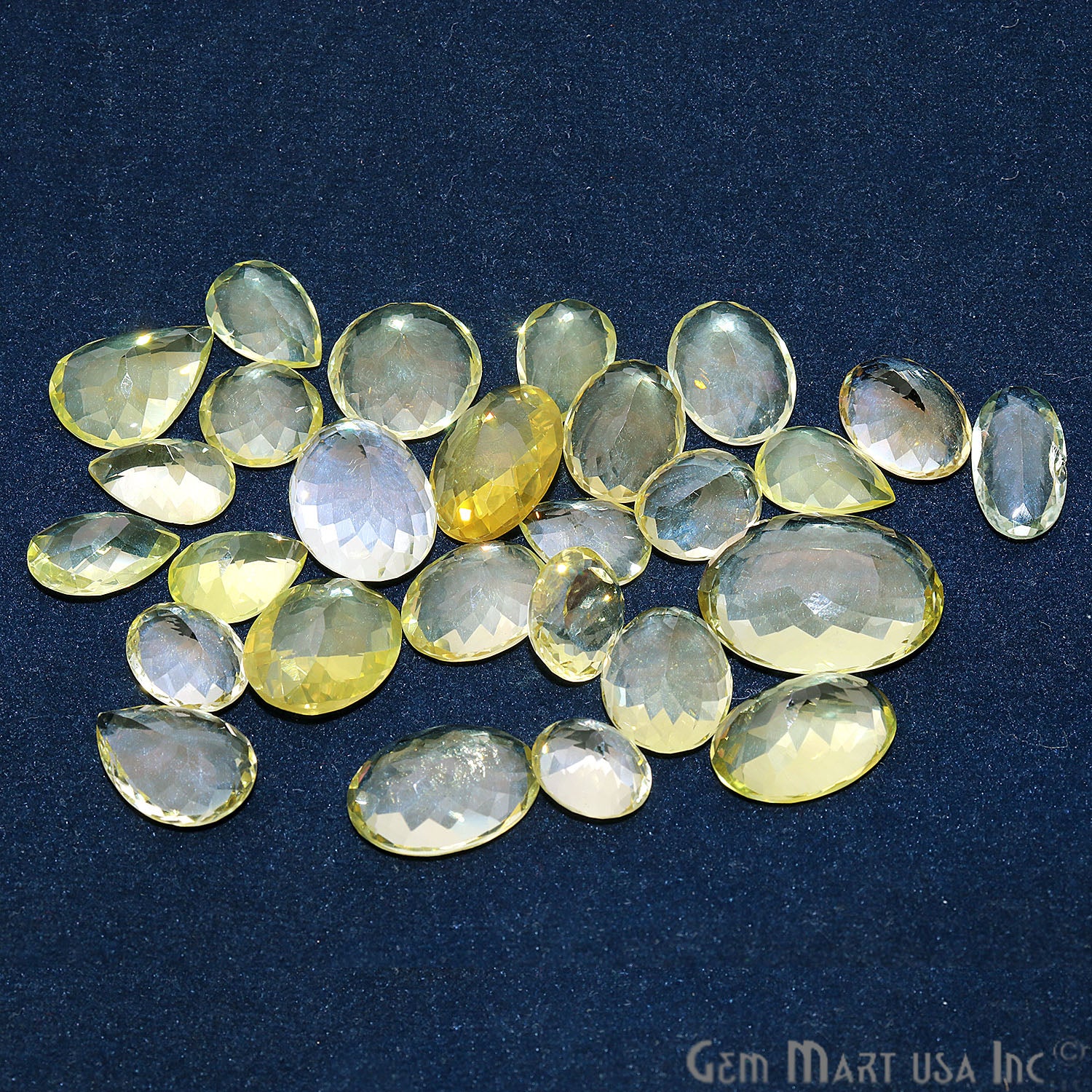 100 Cts Mix Lemon Topaz Stones 10-15mm Faceted Precious Loose Gemstones - GemMartUSA