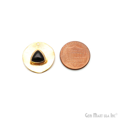 DIY Gemstone Trillion Gold Plated Connector Pendant