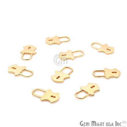 Lock Shape 13x8mm Gold Plated Finding Charm, DIY Jewelry - GemMartUSA