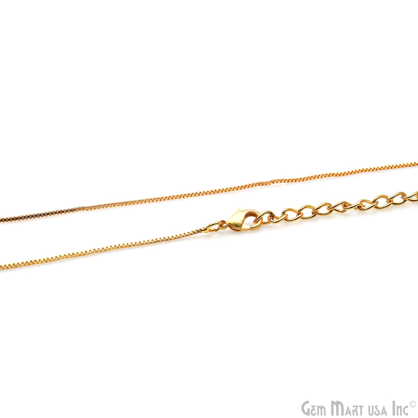 Sleek Box Chain Necklace 18 Inch With Lobster Claw Clasp