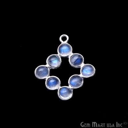 DIY Rainbow Moonstone 21x15mm Single Bail Finding Component (Pick Your Metal) - GemMartUSA