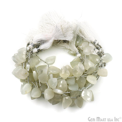 White Chalcedony Kite Beads, 6 Inch Gemstone Strands, Drilled Strung Briolette Beads, Kite Shape, 16x12mm