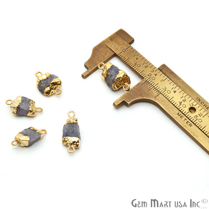 Rough Tanzanite Organic 19x10mm Gold Electroplated Pendant Connector - GemMartUSA