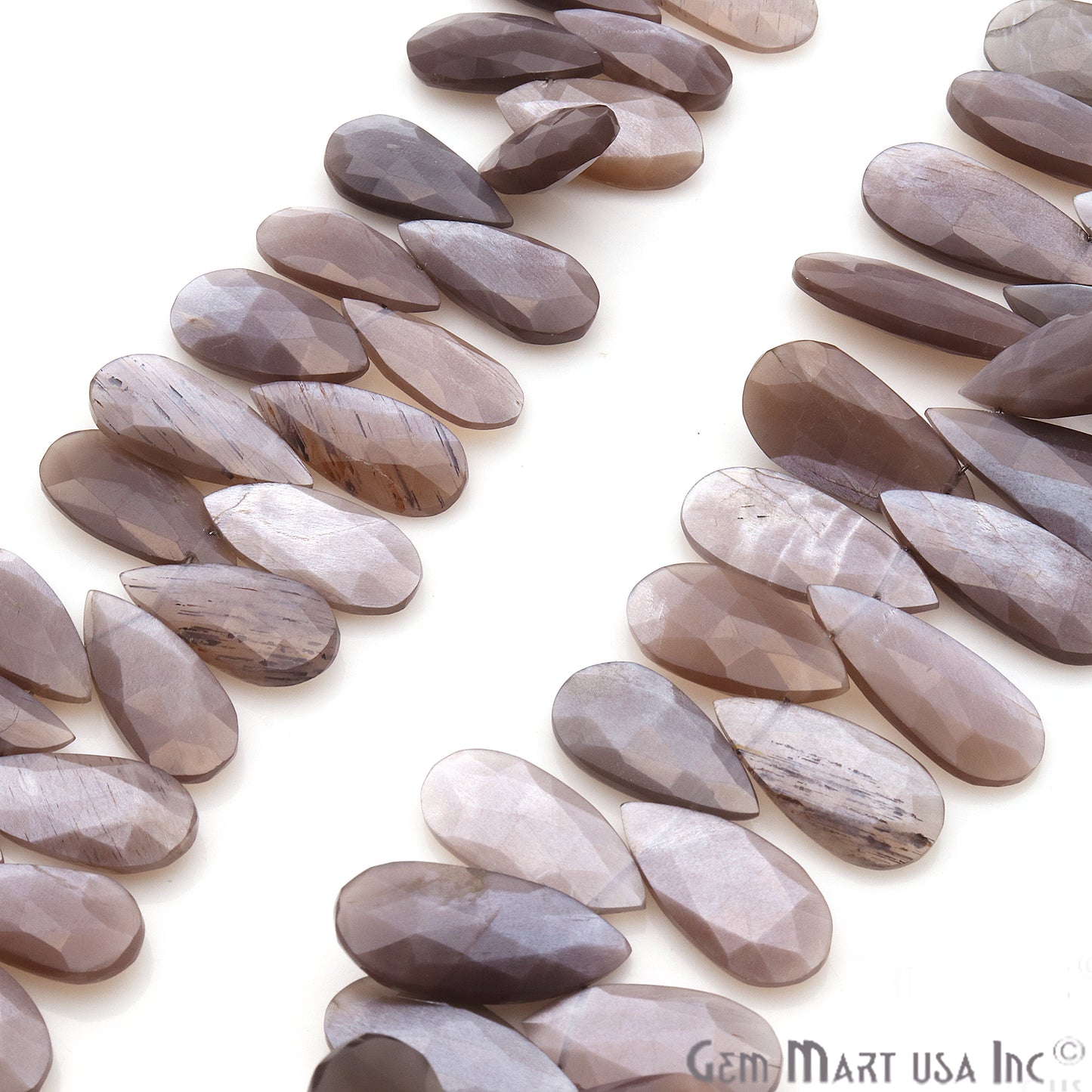 Chocolate Moonstone Pears 19x11mm Crafting Beads Gemstone Briolette Strands 8 INCH - GemMartUSA