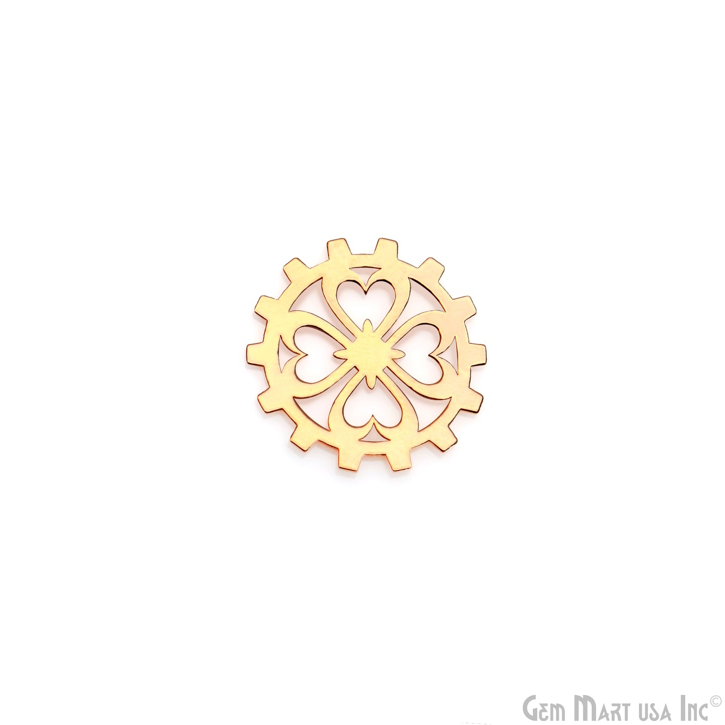 Wheel Shape Charm Laser Finding Gold Plated 20mm Charm For Bracelets & Pendants