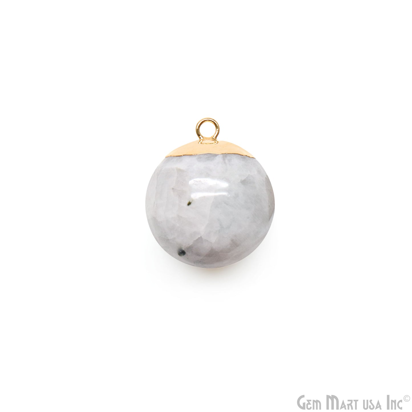 Gemstone Ball 25x28mm Gold Edged Single Bail Charm Ball Connector